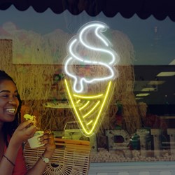 Mostrar detalles de Neón Cucurucho de Helado Imagen de Neón Cucurucho de Helado