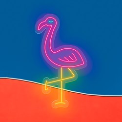 Zeige Details für Neon Flamingo Bild von Neon Flamingo