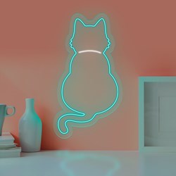 Zeige Details für Neon Katze Silhouette Bild von Neon Katze Silhouette