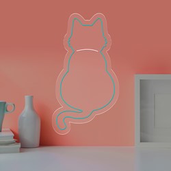 Zeige Details für Neon Katze Silhouette Bild von Neon Katze Silhouette