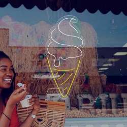 Mostrar detalles de Neón Cucurucho de Helado Imagen de Neón Cucurucho de Helado