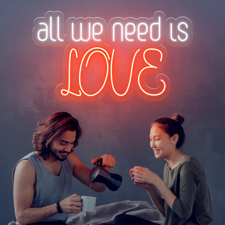 Imagen de Neón frase "all we need is love"