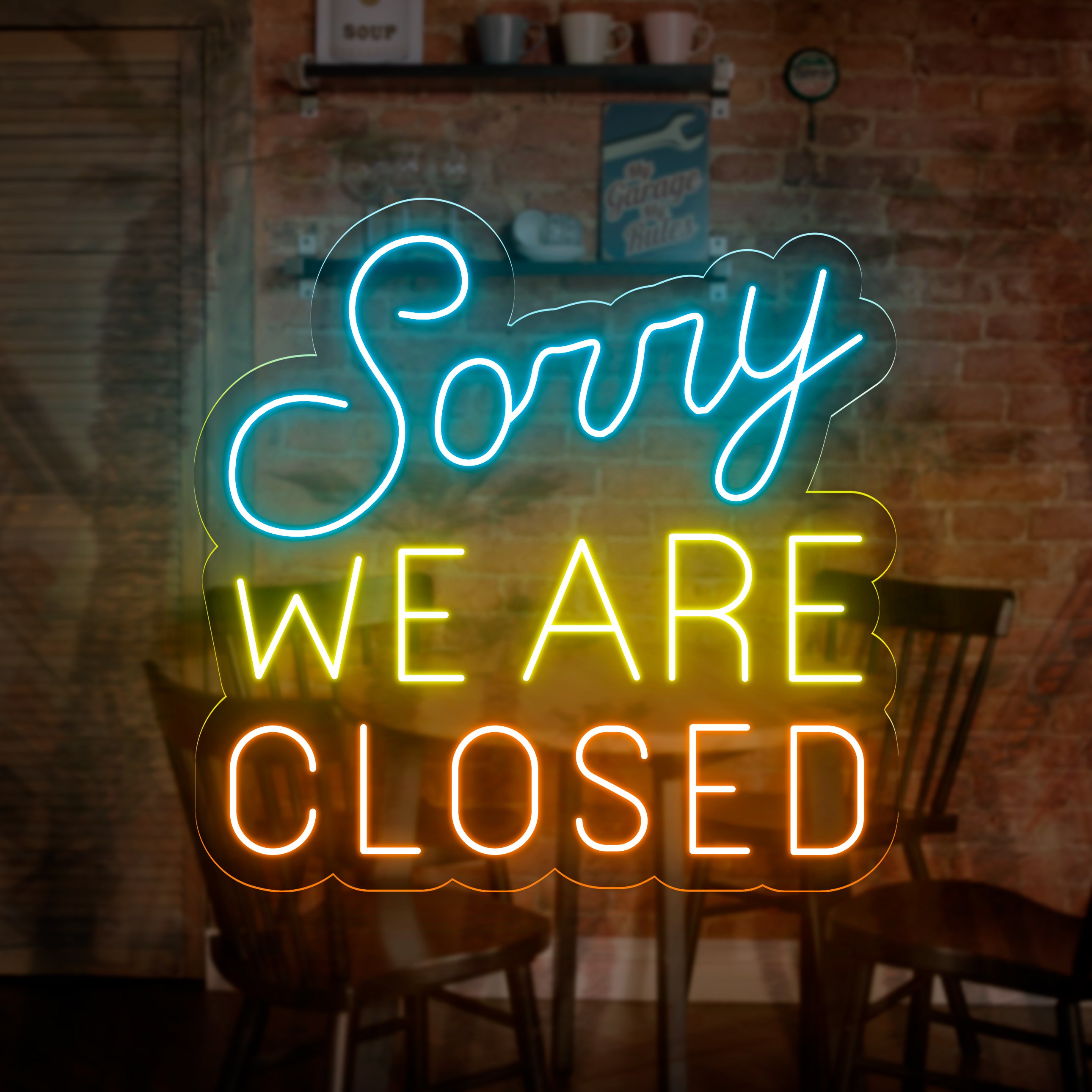 Sorry Were Closed Sign Neon