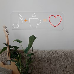 Mostrar detalles de Neón "Coffee + Music = Love" Imagen de Neón "Coffee + Music = Love"