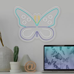 Zeige Details für Neon Blauer Schmetterling Bild von Neon Blauer Schmetterling