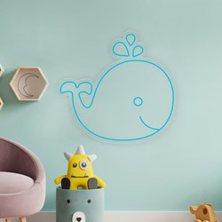 Afficher les détails pour Néon économique - baleine Image de Néon économique - baleine