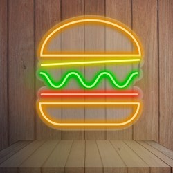 Afficher les détails pour Néon "hamburger simple" Image de Néon "hamburger simple"