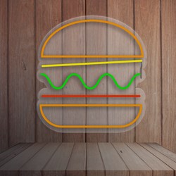 Afficher les détails pour Néon "hamburger simple" Image de Néon "hamburger simple"