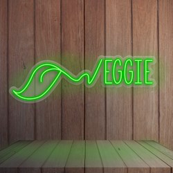 Afficher les détails pour Néon restaurant "Veggie" Image de Néon restaurant "Veggie"