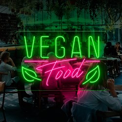 Zeige Details für Neon für Lager "Vegan Food" Bild von Neon für Lager "Vegan Food"