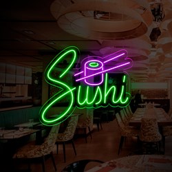 Zeige Details für Neon für Restaurant "Sushi" Bild von Neon für Restaurant "Sushi"