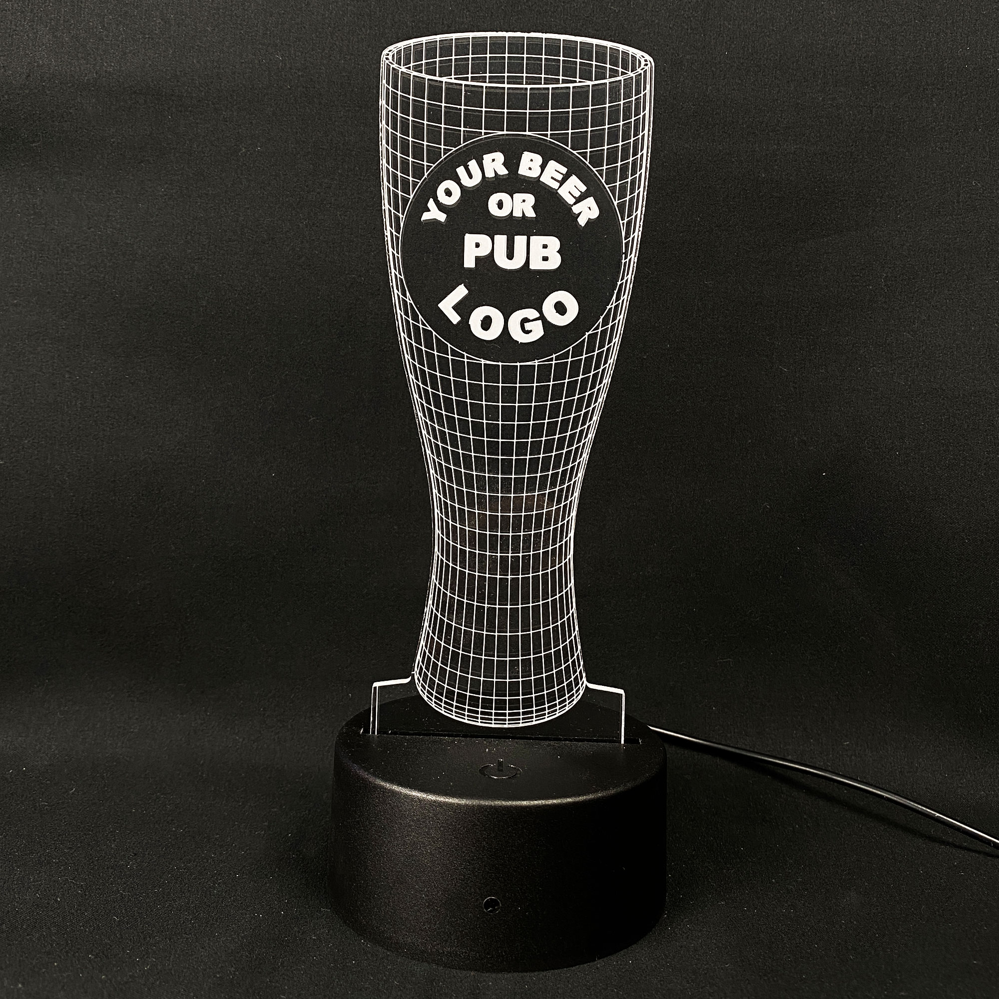 Lampe 3D Chope de bière avec socle au choix ! - LampePhoto